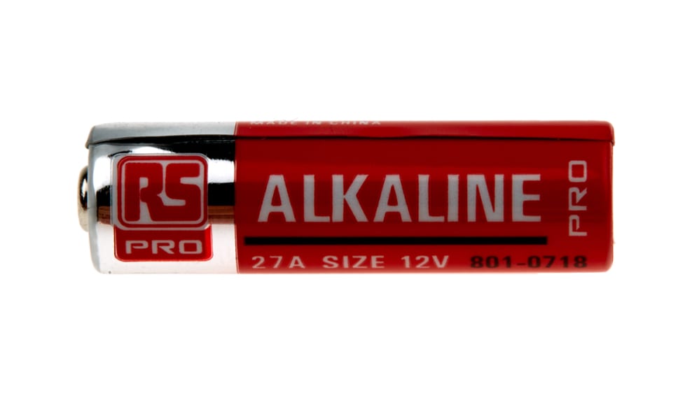 RS PRO A27 Batterie, 12V / 25mAh Alkali, Standard 8 x 28.2 mm