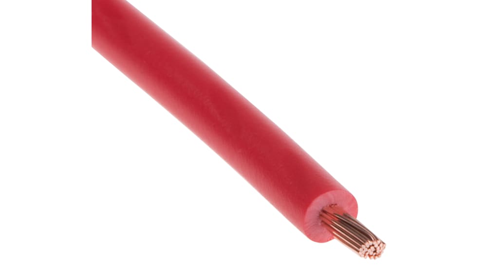 RS PRO Red 1 mm² Hook Up Wire, 18 AWG, 32/0.2 mm, 25m, PVC