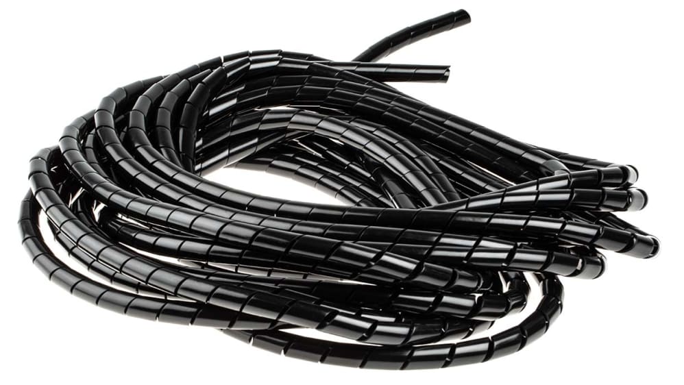 8MM ORGANIZADOR DE CABLES GUSANO / METRO NEGRO