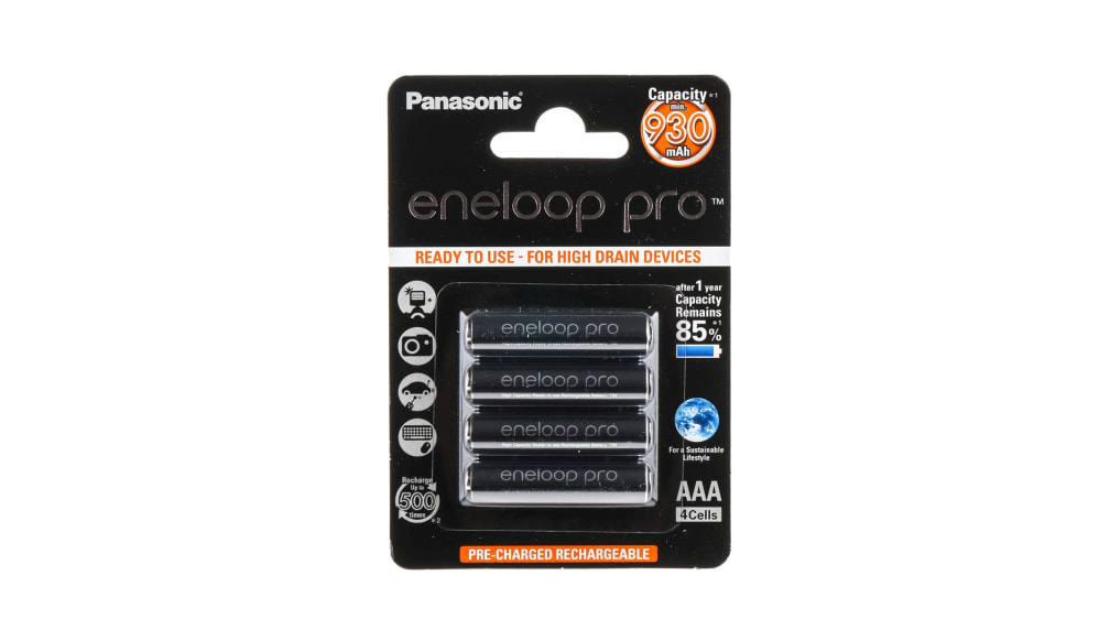 Panasonic Eneloop Pro 4x Ni-MH AAA-pilas, 930 mAh