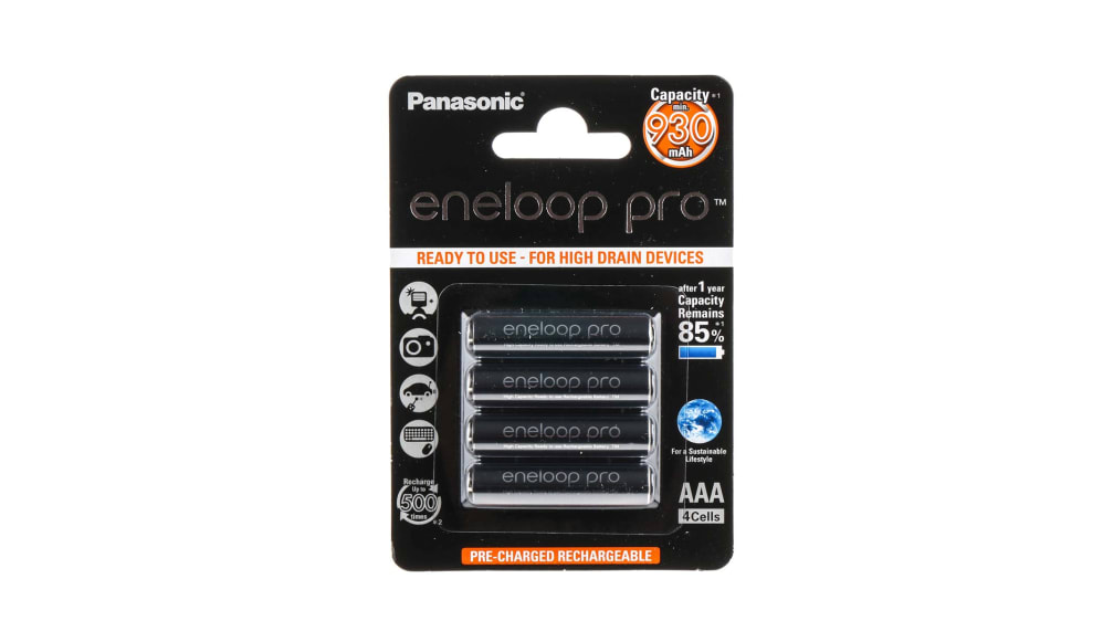 Eneloop 単四型充電池, ニッケル水素電池, 公称電圧1.2V, 容量 Eneloop 単四型充電池, ニッケル水素電池, 公称電圧1.2V, 容量