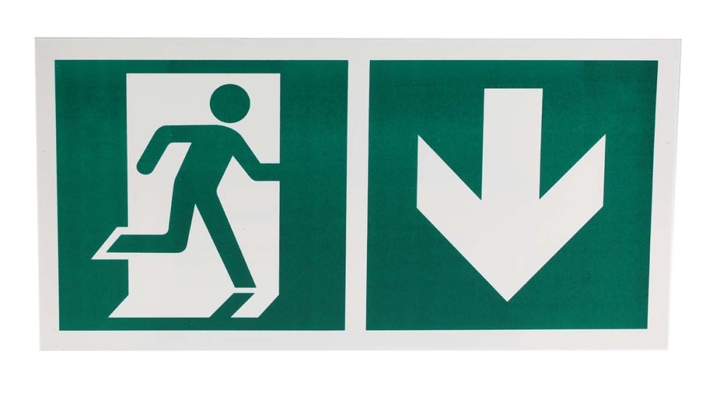 EXITサイン 誘導標識 RS PRO なし語 プラスチック 緑/白 300mm サイン x 150 mm | RS