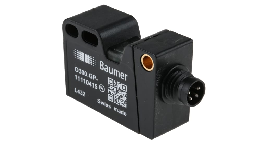 Baumer Diffuse Photoelectric Sensor, Block Sensor, 30 mm  → 200 mm Detection Range RS