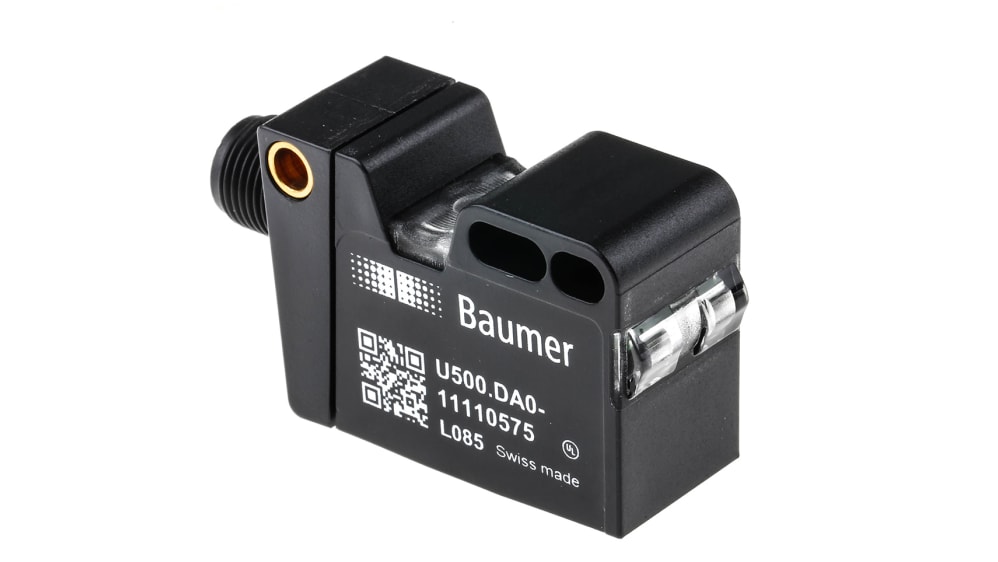 Baumer Ultrasonic Block-Style Proximity Sensor, 100 →  1000 mm Detection, Analogue Output, 12 → 30 V dc, RS