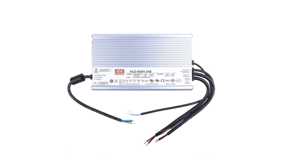 HLG-600H-24B | MEAN WELL LED Driver, 12V, 24 V Output, 600 W