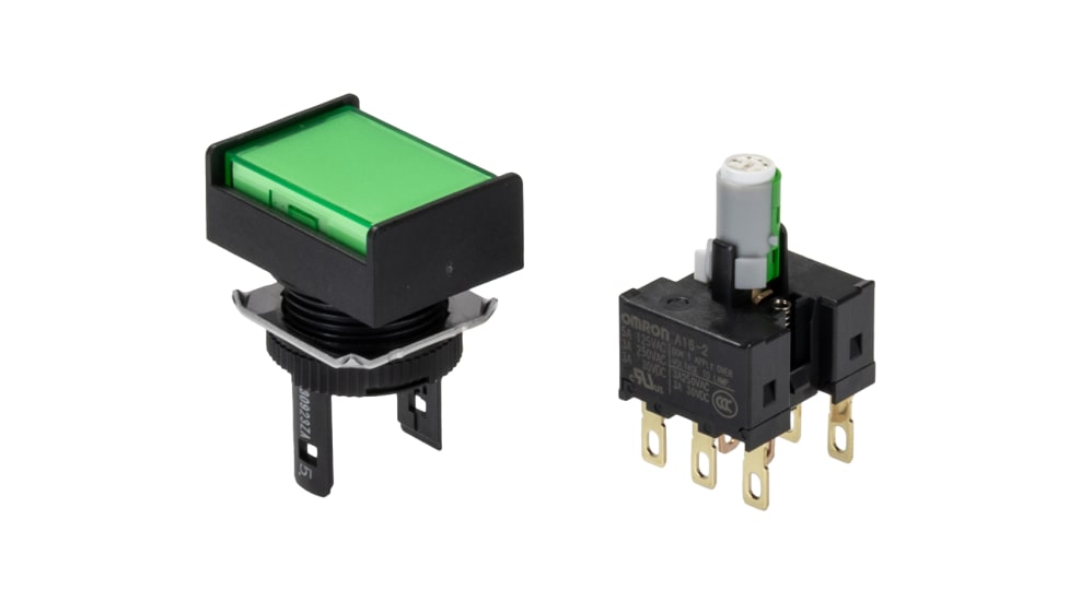 A165L-JGM-24D-2 | Omron 押しボタンスイッチ A16, モメンタリ はい