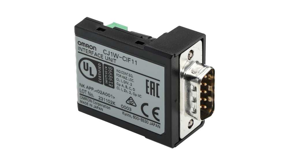 CJ1W-CIF11 | オムロン CJ1 PLC (CPUユニット) 6 入力 RS-232C | RS