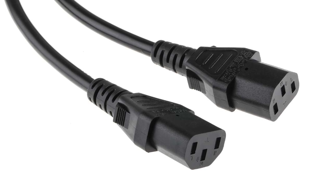 Cable de alimentación RS PRO Negro de 2.5m, con. A IEC C13 x 2