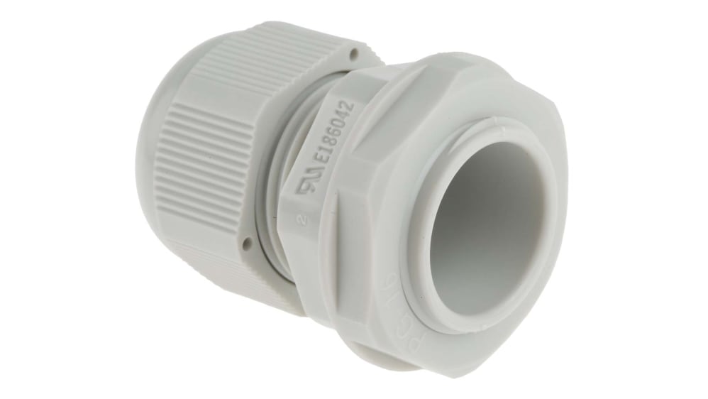 RS PRO Grey Polyamide 66 Cable Gland, PG16 Thread, 10 mm min., 14