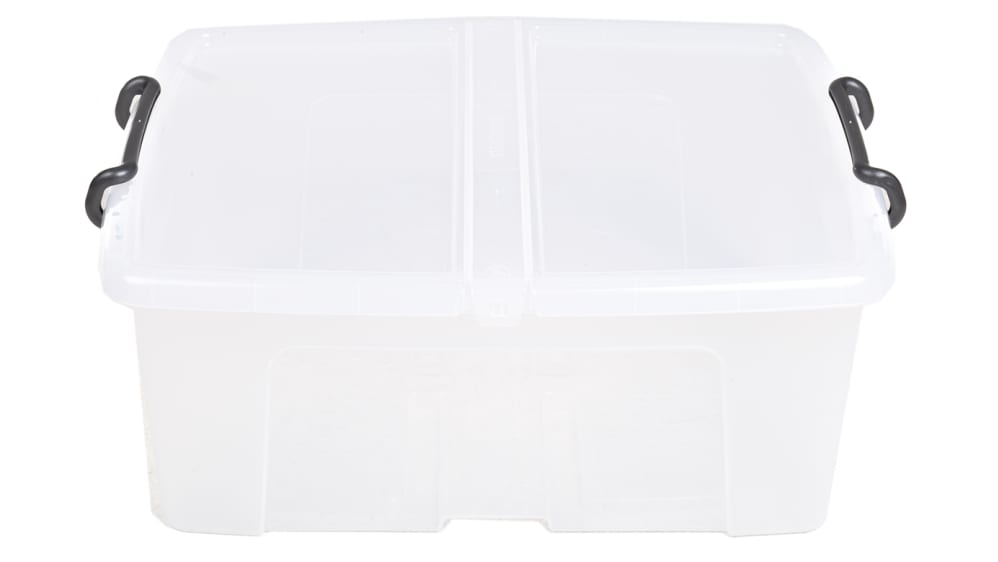 RS PRO 50L Transparent Polymer Large Storage Box, 230mm x 450mm x