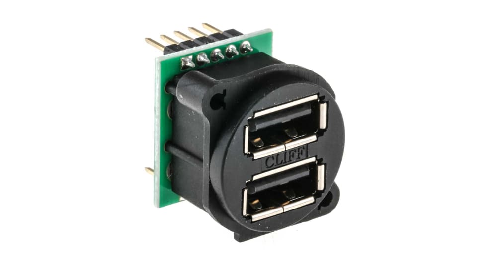 RS PRO Straight, Panel Mount, Female to Male Type C USB Connector