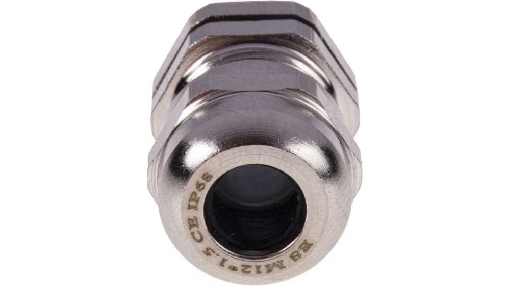RS PRO Kabelverschraubung, M12 Messing vernickelt 3mm/ 6.5mm, IP68  