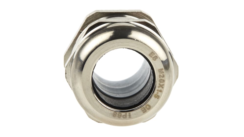 RS PRO, RS PRO Metallic Nickel Plated Brass Cable Gland, M20 Thread, 6mm  Min, 12mm Max, IP68, 210-0601