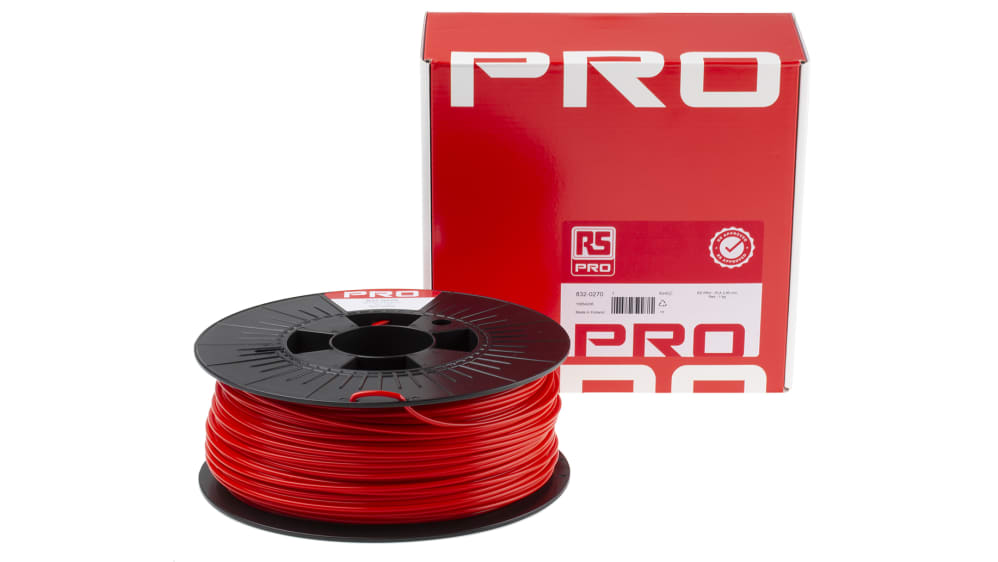 Filament pour imprimante 3D RS PRO, PLA, Ø 2.85mm, Rouge, 1kg, FDM