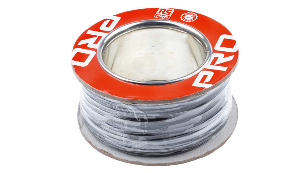 RS PRO Black 0.34 mm² Hook Up Wire, 22 AWG, 19/0.15 mm, 100m, PTFE  Insulation