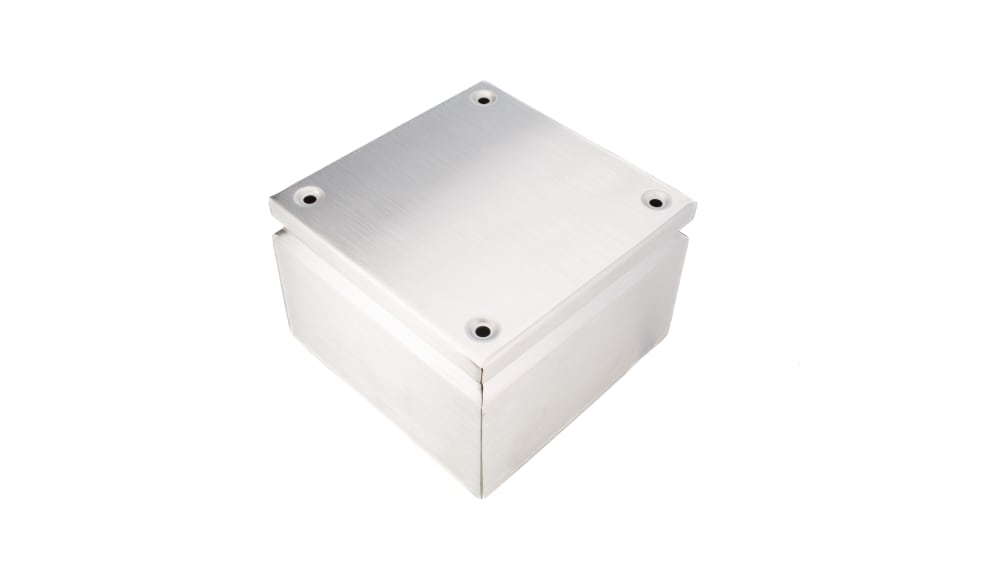 RS PRO Unpainted Stainless Steel Terminal Box, IP66, 200 x 200 x 120mm RS