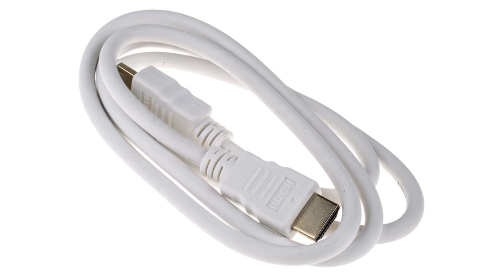Cable HDMI Blanco RS PRO con. A HDMI Macho con. B HDMI Macho long. 1.2m RS