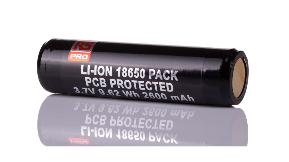 Pila recargable 18650 de Ión-Litio, 3.7V, 2.15Ah, terminal plano Código RS