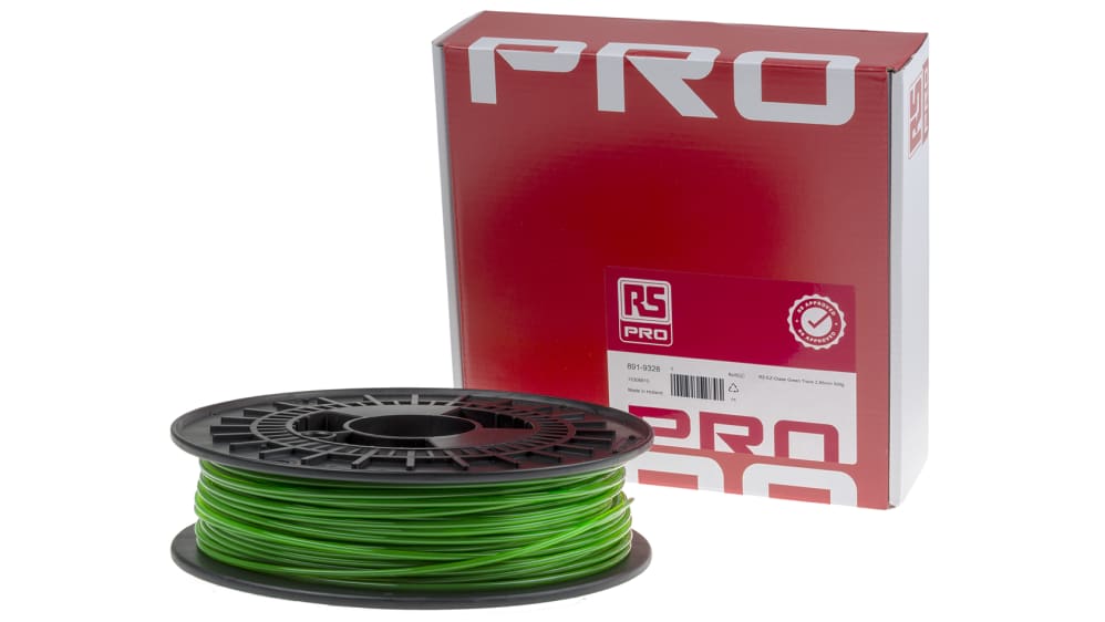 RS PRO 3Dプリンタ用フィラメント 半透明緑 PET-G 500g | RS