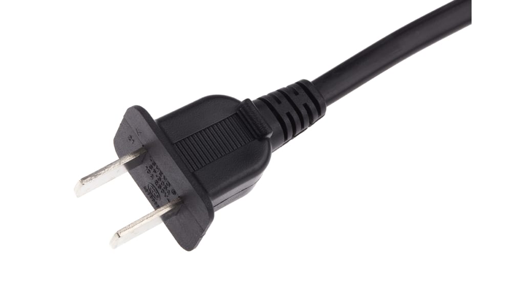 RS PRO Straight to Straight, Type A Chinese Plug Power Cord, 2 m