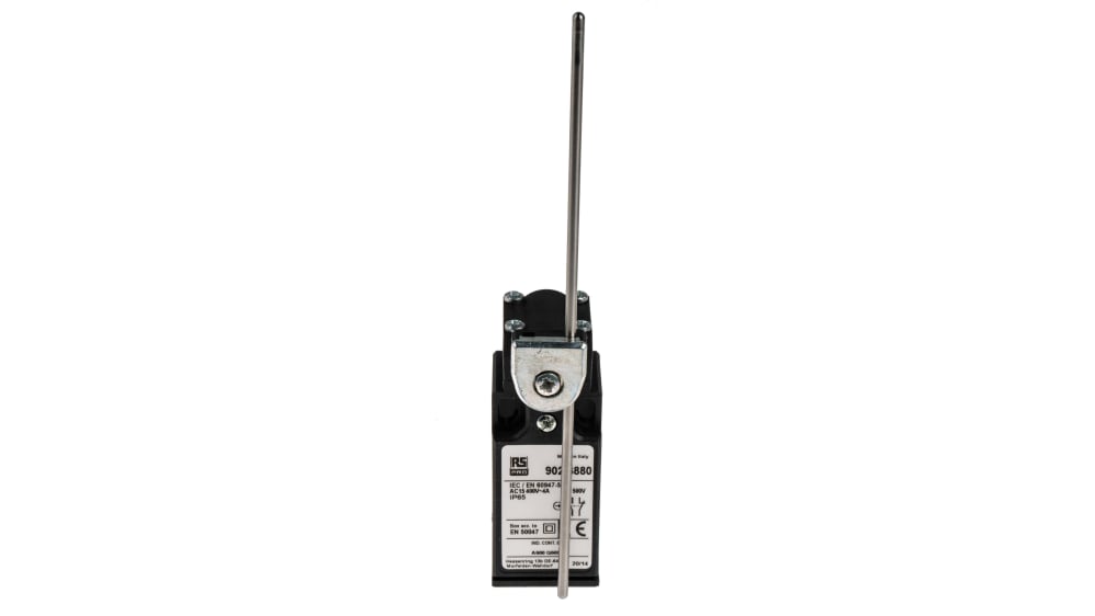 RS PRO Endschalter, Stößel, DPST, Schließer/Öffner, IP 67, Thermoplast, 5A Anschluss Kabel RS PRO Endschalter, Stößel, DPST, Schließer/Öffner, IP 67, Thermoplast, 5A Anschluss Kabel