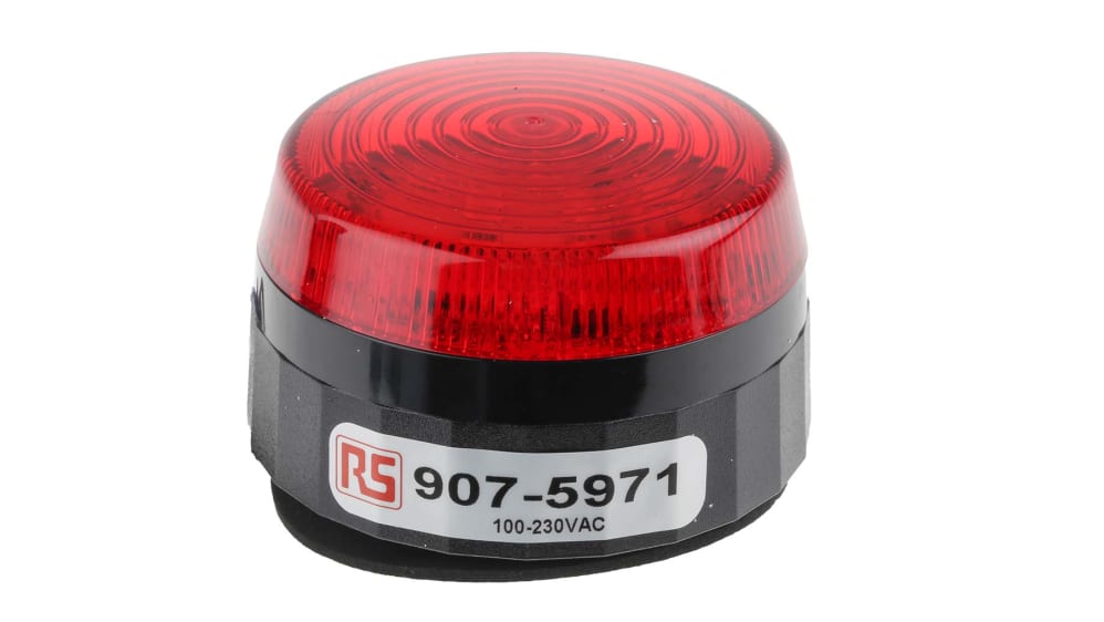 RS PRO, LED Blitz Signalleuchte Rot, 110 → 230 V ac, Ø 77mm x 45mm