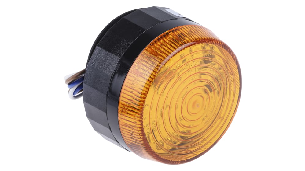 RS PRO, LED Blitz Signalleuchte Orange, 110 → 230 V ac, Ø 77mm x