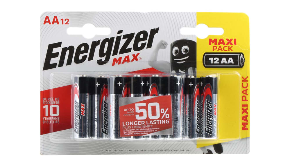 Baterías AAA Alcalina, Energizer MAX, 1.5V, terminación tipo