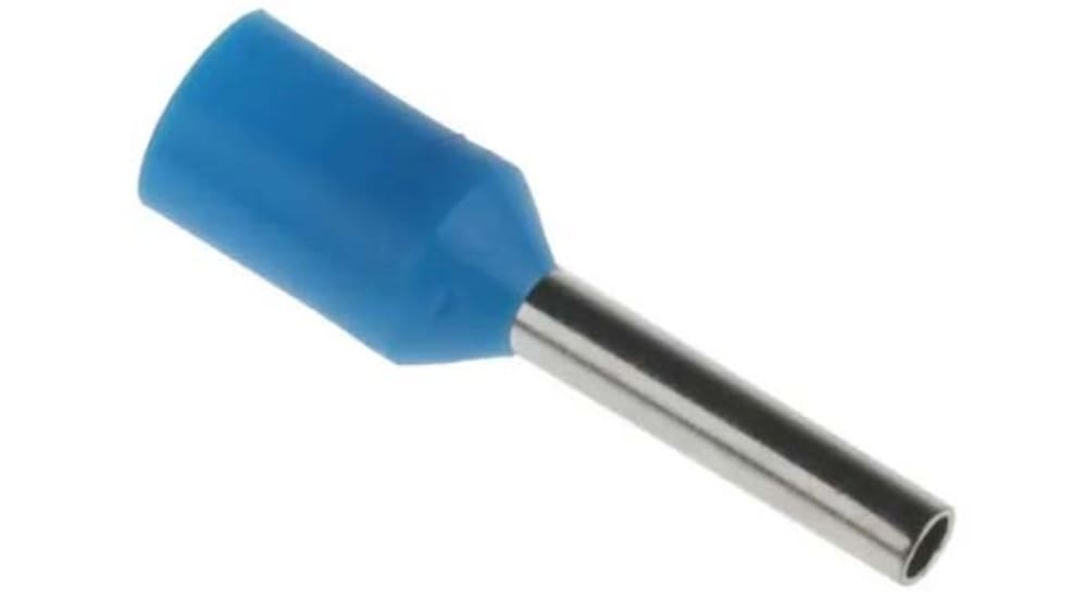 Embout à sertir RS PRO, 0.75mm², Bleu, longueur 8mm