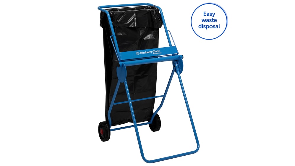 Kimberly-Clark Professional™ Mobile Stand Large Roll Wiper Dispenser 6155 -  Large Blue Roll Dispenser - 1 x Blue Mobile Wiper Dispenser