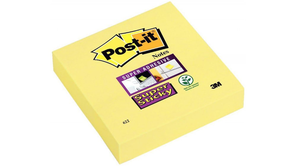 Post-It Yellow Sticky Note, 90 Notes per Pad, 76mm x 76mm