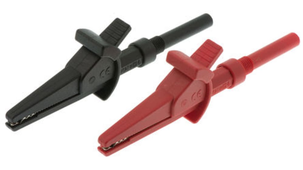 RS PRO ワニ口クリップ, ニッケルめっき, 赤, 黒 | RS