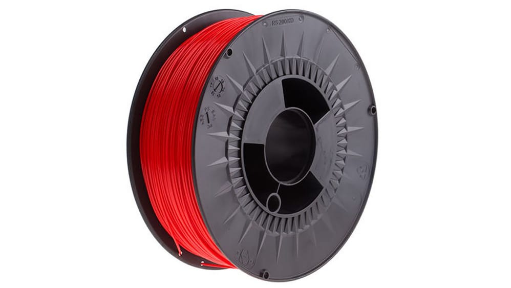 Filament pour imprimante 3D RS PRO, PLA, Ø 1.75mm, Rouge, 2.3kg