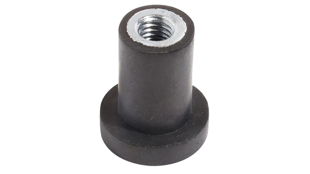RS PRO Gummi Vibrationsdämpfer M6, Ø 12.7mm x 18mm, 60 Shore A  