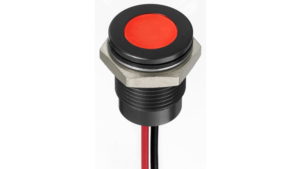 Voyant LED lumineux Rouge RS PRO, dia. 14mm, 220V c.a., IP67