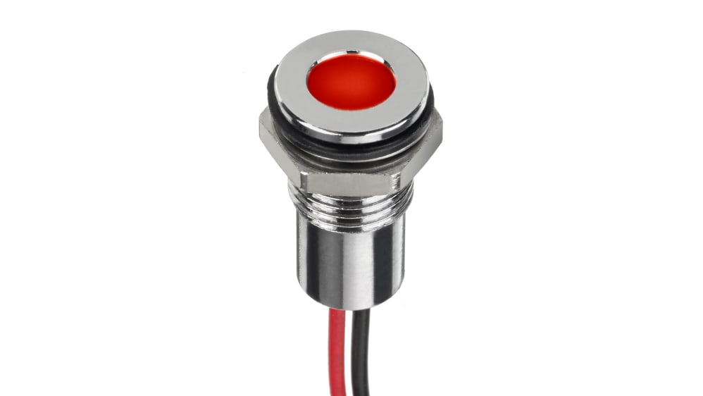 RS PRO パイロットランプ, 1.8 → 3.3V dc, 赤, 実装ホール