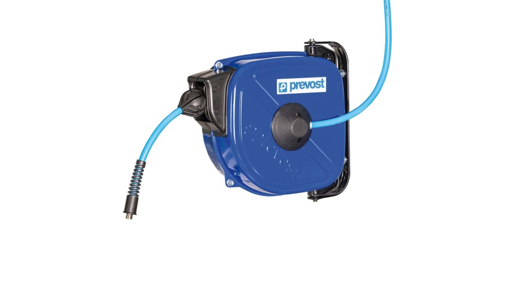 PREVOST Wall Mounted 15m Air Hose Reel 8mm Inner Diameter 12mm Outer Diameter 350L min Flow Rate