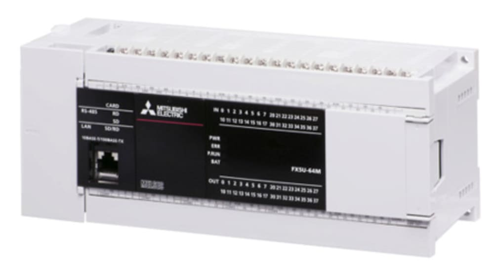 三菱電機 PLC (CPUユニット)ユニット, シリーズ名：MELSEC iQ-F 120 KB (デバイス / ラベルメモリ), 128 KB  (プログラム容量), 4 GB (SDメモリカード), 5 MB (データメモリ /