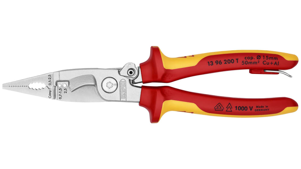 13 96 200 T | Knipex 1-Piece Combination Plier, 200mm Overall VDE