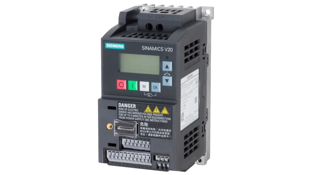 6SL3210-5BB13-7UV1 | Siemens Inverter Drive, 0.37 kW, 1 Phase, 230