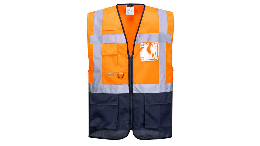 RS PRO Orange Unisex L Polyester Warnweste, Reißverschluss