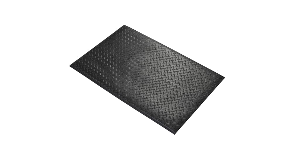 RS PRO Schwarz Anti-Ermüdungsmatte Antirutsch PVC-Schaum Fest Trocken,  Einzelne, 0.9m x 0.6m x 9.5mm