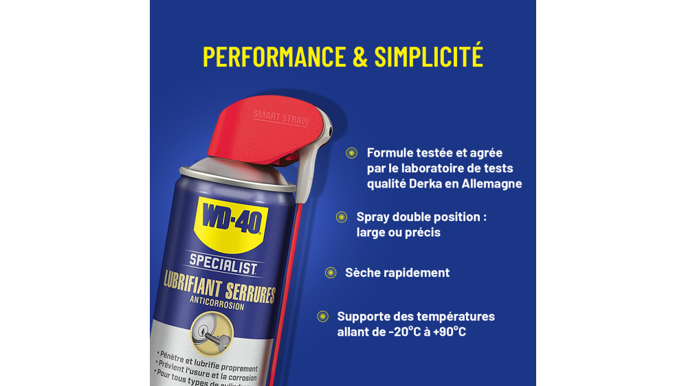 Lubrifiant serrure WD-40 SPECIALIST 250 ml - qualité professionnelle -  Champion Direct