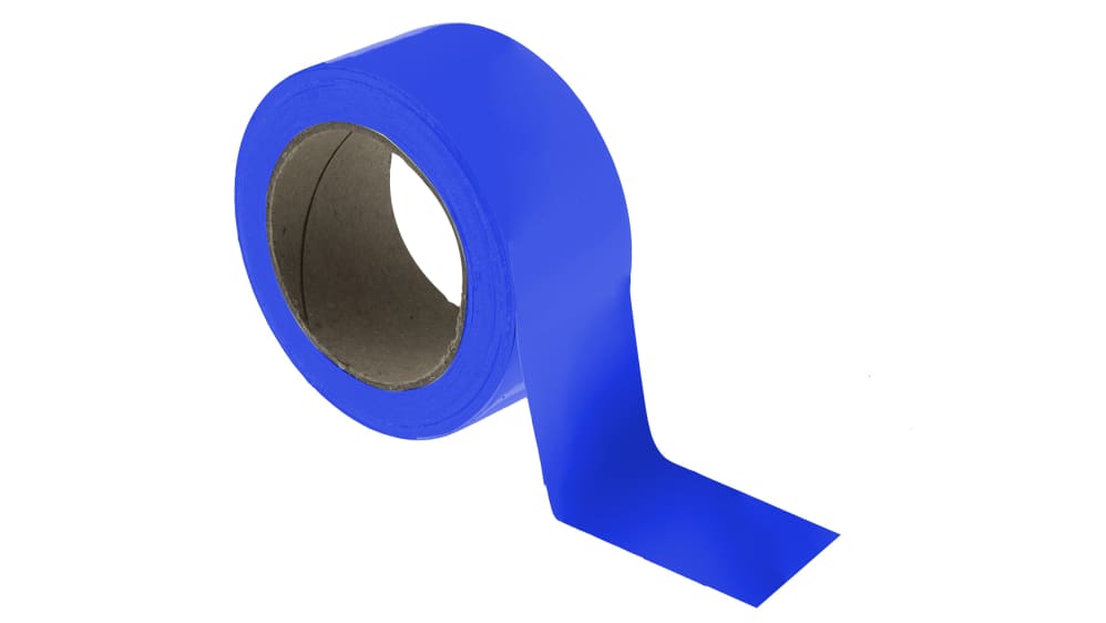 RS PRO 危険表示テープ 青 塩化ビニール いいえ 0.14 mm, 50mm x 33 m | RS