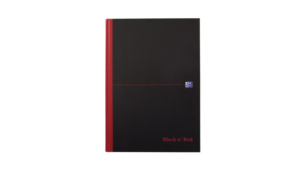 100080446 | Black n Red ノート 黒/赤 ハードカバー A4 96枚 | RS