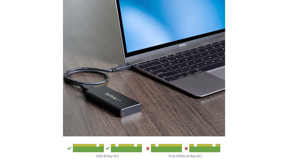 StarTech.com Boitier USB-C 10Gbps vers M.2 NVMe ou M.2 SATA SSD - Boitier  Aluminium Externe Portable M.2 PCIe/SATA NGFF SSD - Câbles Hôte USB Type-C  & USB-A - Compatible 2230/2242/2260/2280 SM2E1BMU31C pas