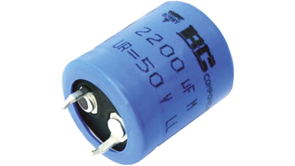 MAL205659222E3 | Vishay 2200μF,100V dc コンデンサ, スナップ