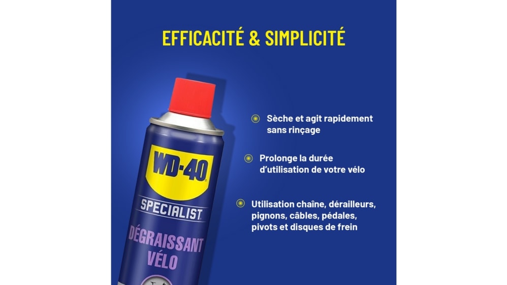 Dégraissant puissant pour vélo WD-40 BIKE 500ml - Feu Vert