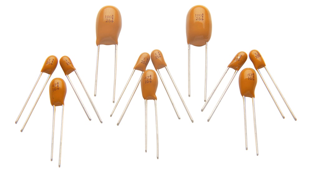 RS PRO タンタルコンデンサ, 10μF,50V dc, ±20%, E, スルーホール | RS