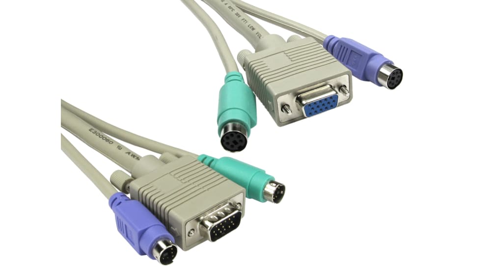 Cable KVM 2 en 1 PS/2 HD-15 VGA de 3m - Cables KVM